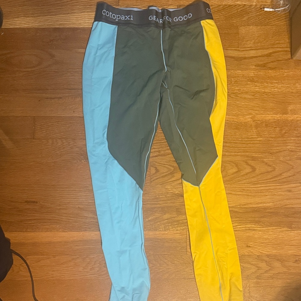 Cotopaxi colorful small size Leggings - Blue, Green, Yellow